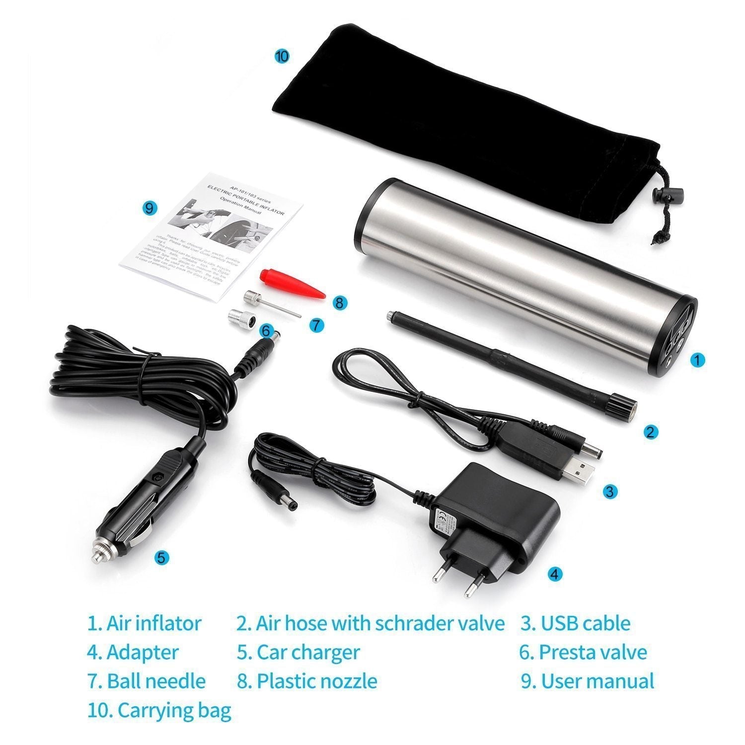 Wireless Electric Multifunction Portable Air Pump For Car And Balloon-xinru