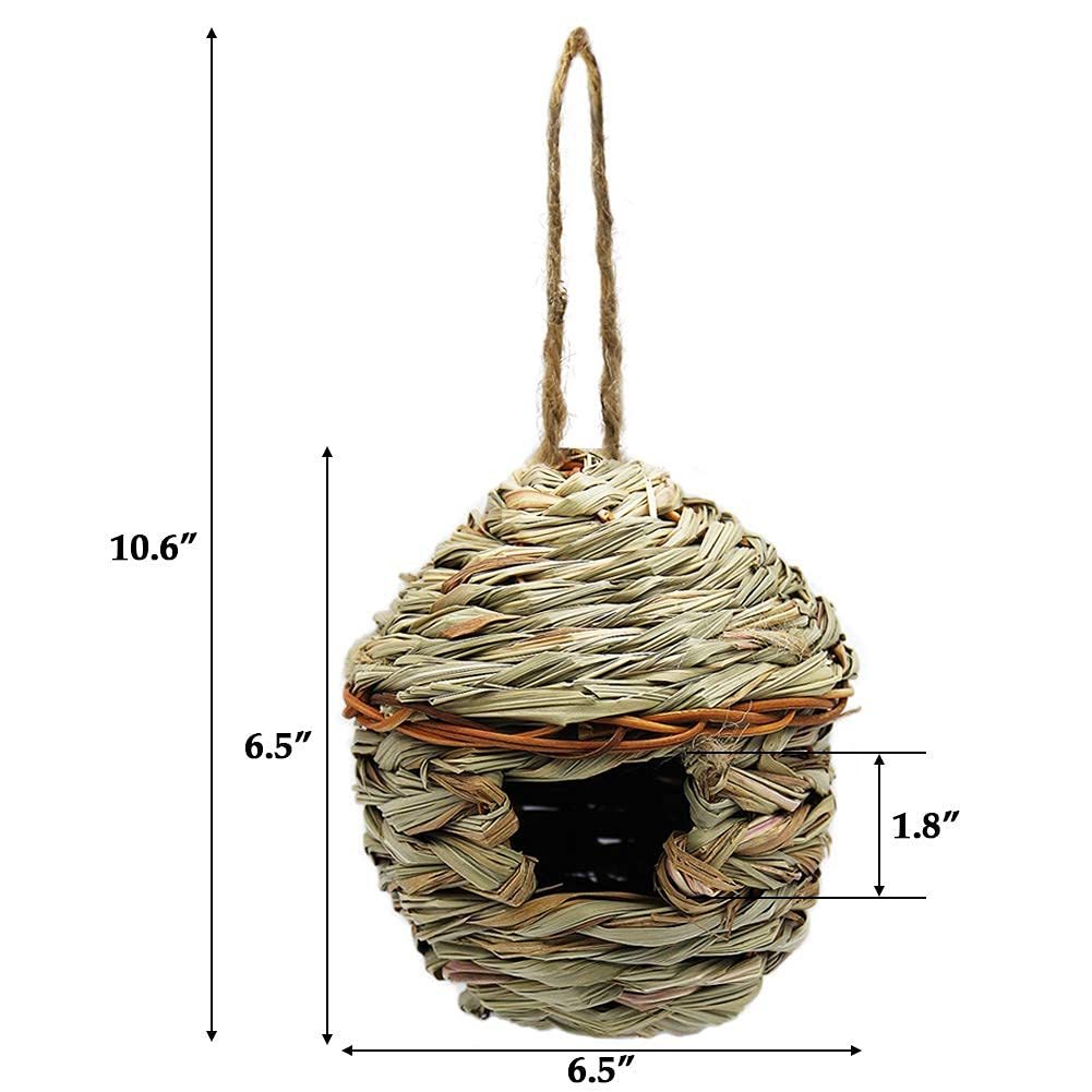 Grass Hand Woven Bird House For Outdoor Hanging-xinru
