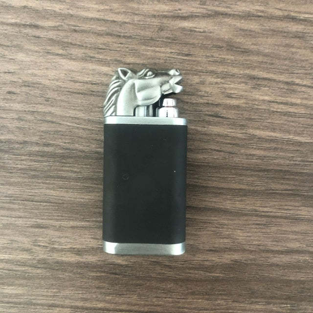 Creative Metal Double Flame Windproof Jet Turbine Men's Lighter-xinru