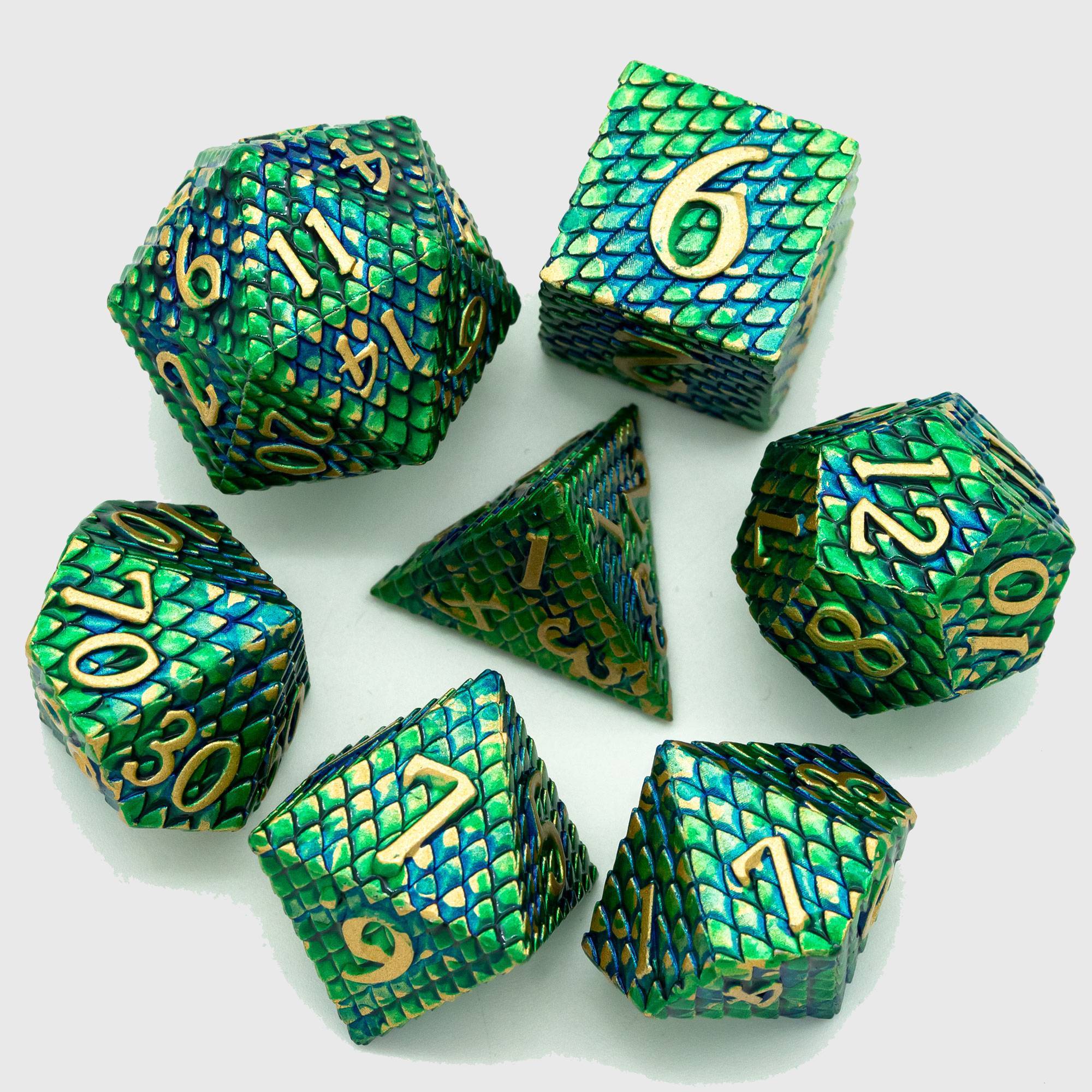 Dragon Scales Metal Dice Set  DND Tabletop Gaming-xinru