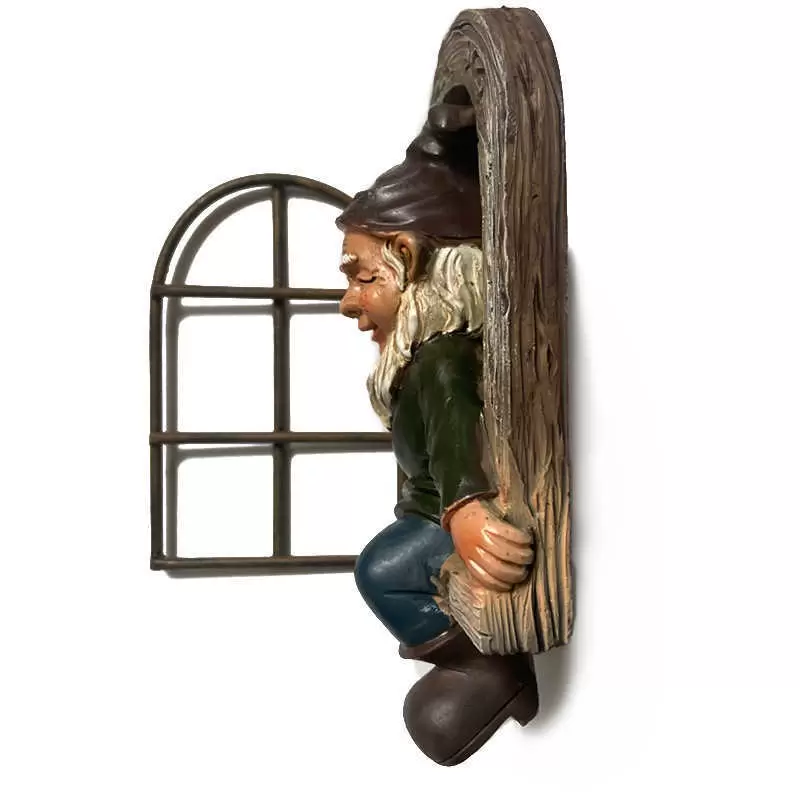 15cm Resin Naughty Garden Gnome Ornament Garden Decoration Statue White Old Man Fairy Garden Accessories Elves Desk Decor Gift 210811