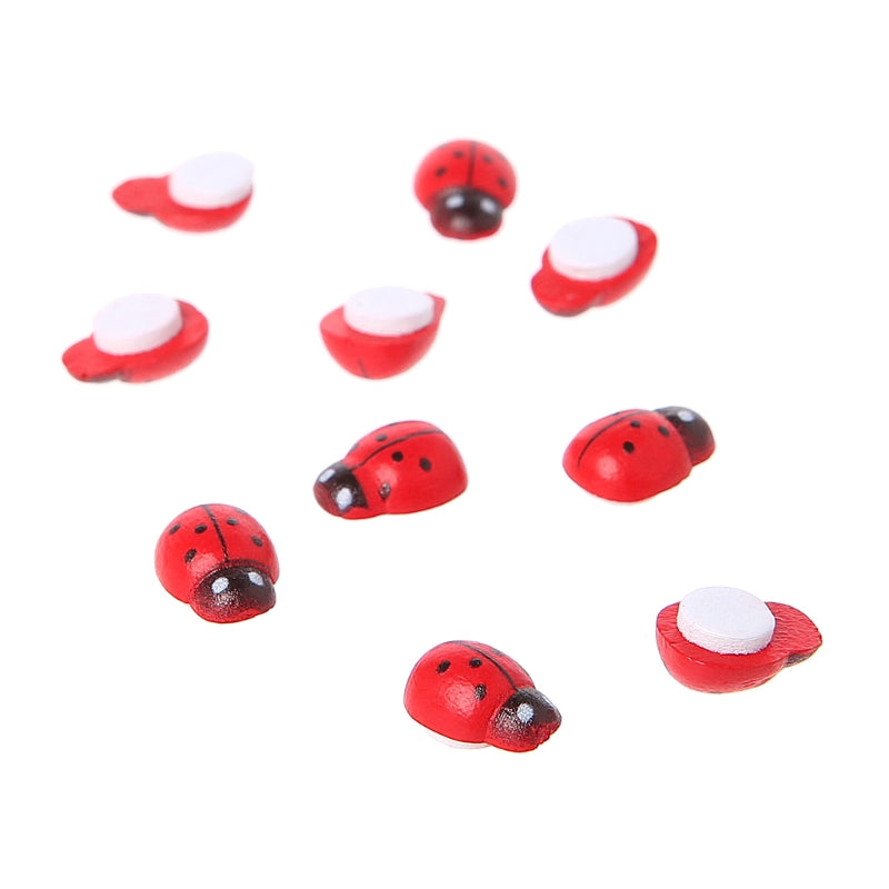Mini Ladybird Red Beetle Ladybug Fairy Doll House Garden Decor Ornament-xinru