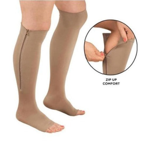 Zipper Compression Socks - Zip Up Support Stockings ~ Easy to Wear!-xinru