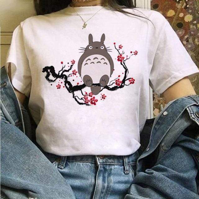 Totoro Studio Ghibli Harajuku Kawaii T-Shirt For Women Ullzang Miyazaki Hayao Tshirt-xinru