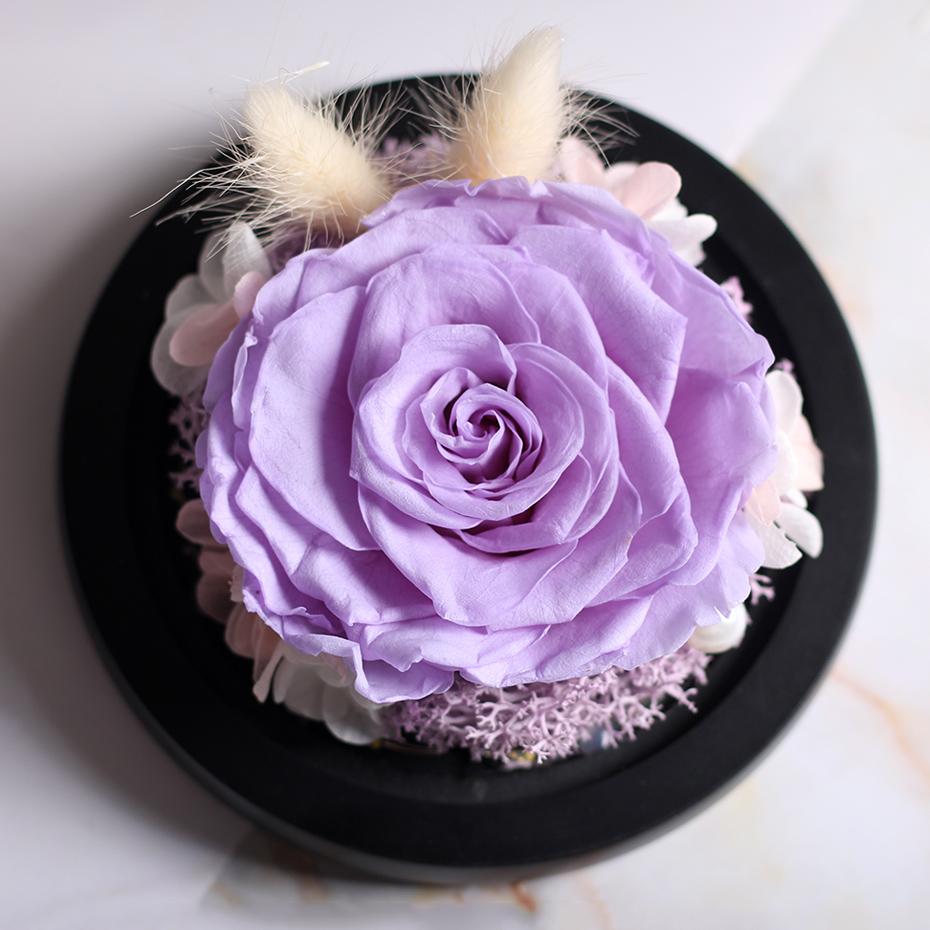 Mother's Day Gift Immortal Enchanted Rose Glass Heart Dome-xinru