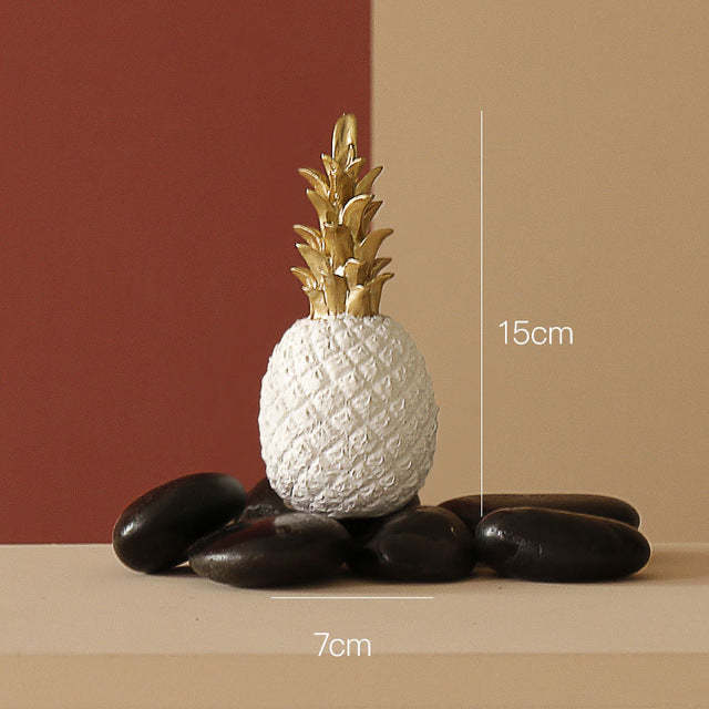 Nordic Light Luxury Ceramic Pineapple Golden Creative Home Accessories-xinru