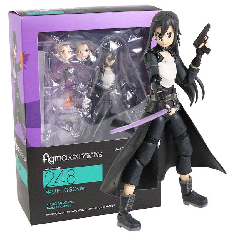 Anime Figma 248 Sword Art Online SAO Kirito GGO Ver. PVC Action Figure-xinru