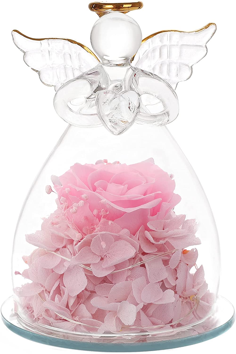 Mother's Day Gifts Led Angel Figurines With Pretty Rose-xinru