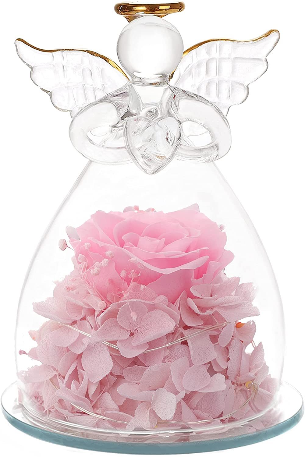 Mother's Day Gifts Led Angel Figurines With Pretty Rose-xinru