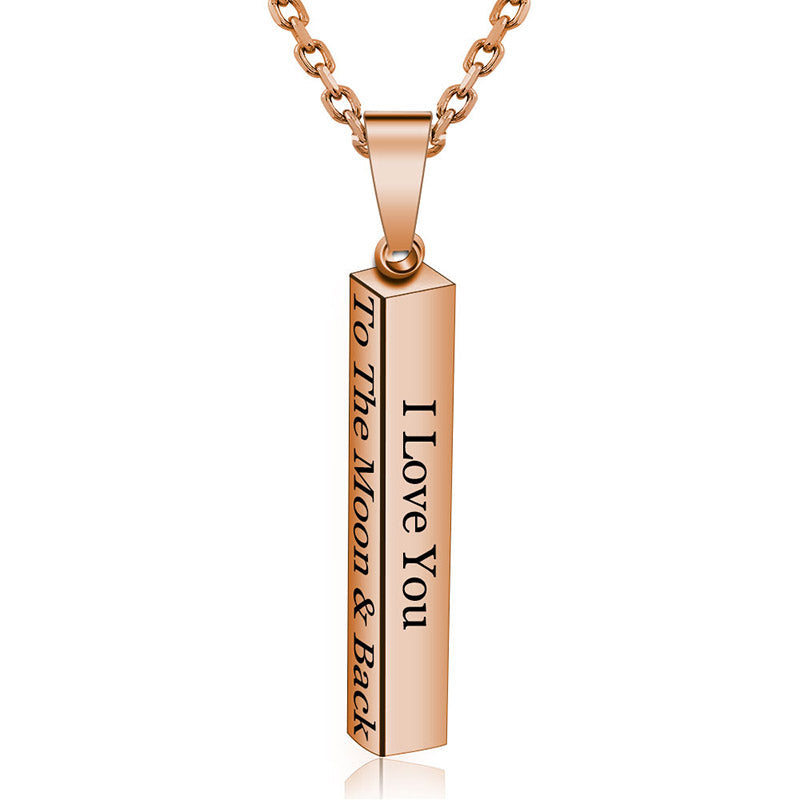 Mother's Day Gift Personalized Custom Engraved 3D Bar Necklace-xinru