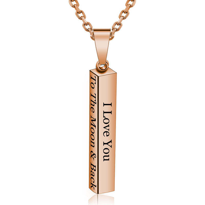 Mother's Day Gift Personalized Custom Engraved 3D Bar Necklace-xinru