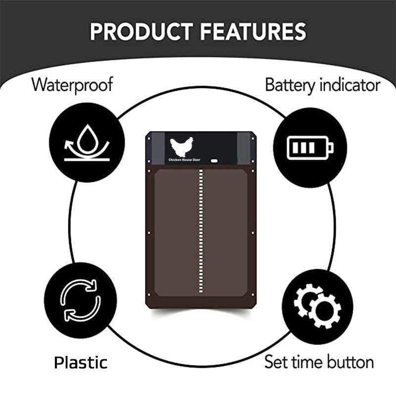 Solar Light Sensor Automatic Chicken Coop Door-xinru