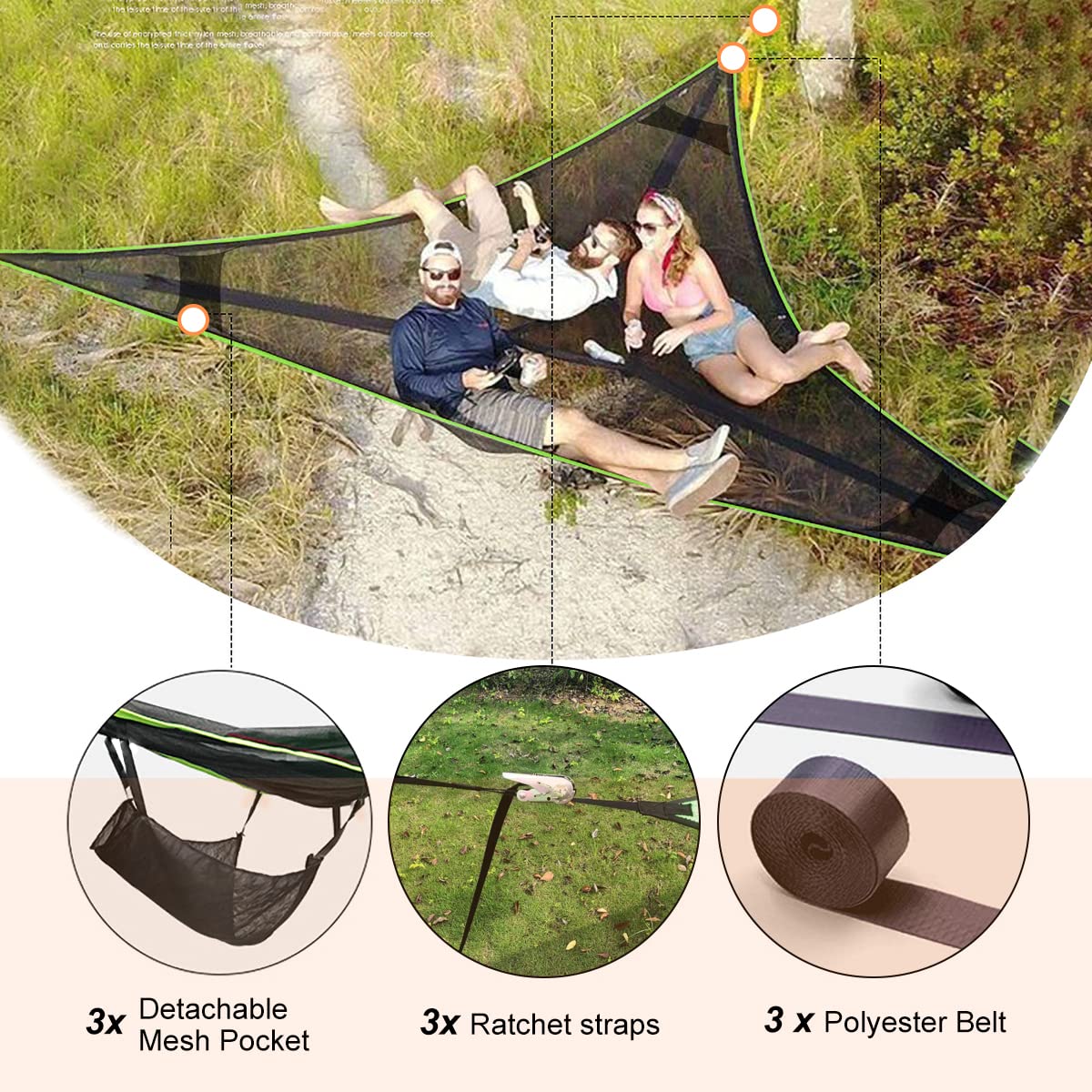 Multi Person Portable Giant Aerial Camping Hammock Tree House Air Sky Tent-xinru