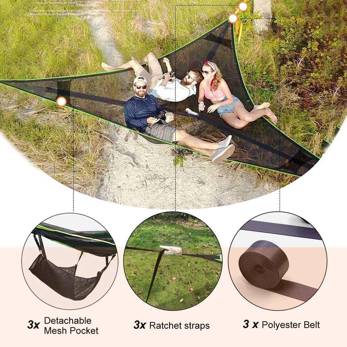 Multi Person Portable Giant Aerial Camping Hammock Tree House Air Sky Tent-xinru
