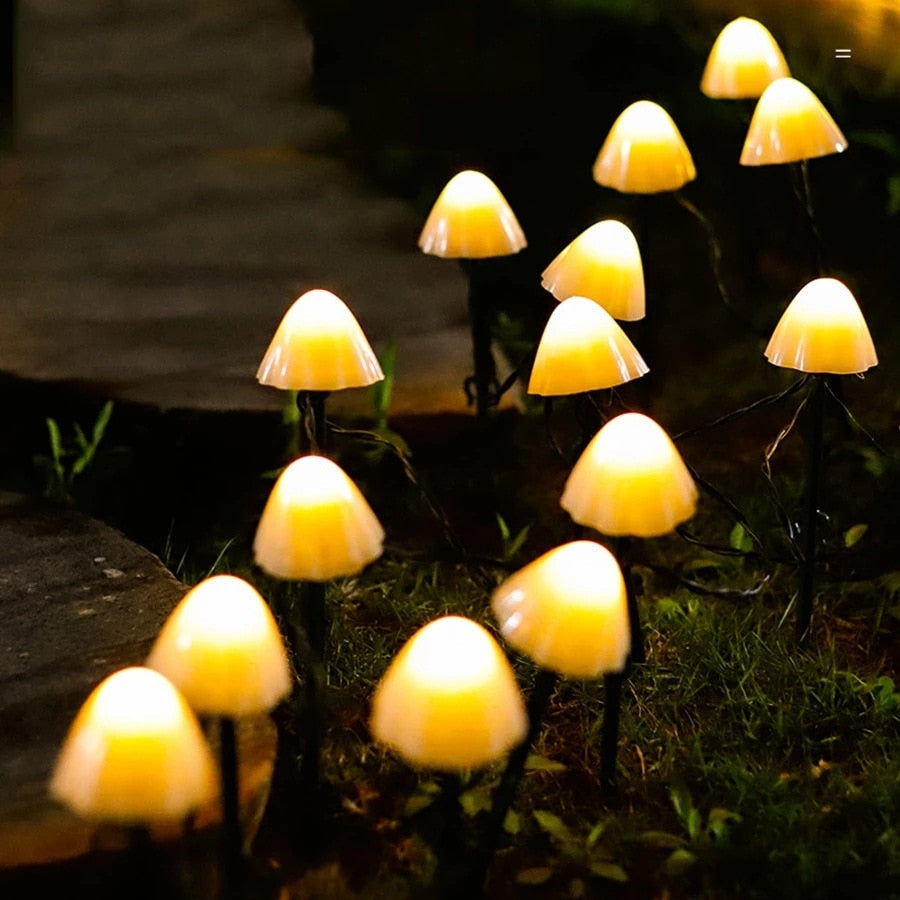 Mushroom Solar Energy String Lights LED Light Garden Decoration-xinru