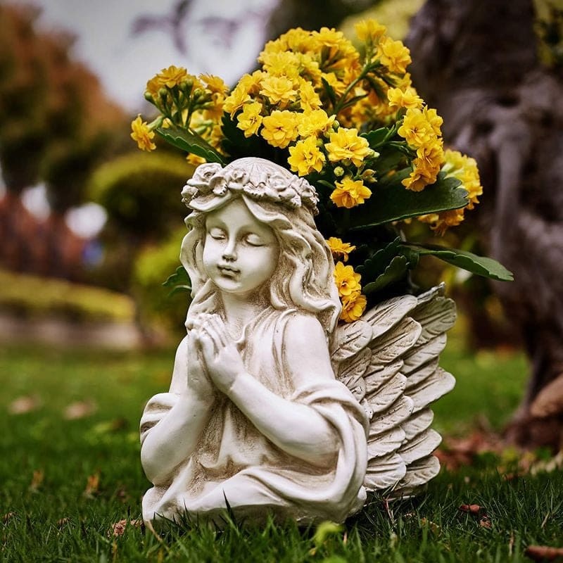 Classical Antique Resin Garden Angel Planters-xinru