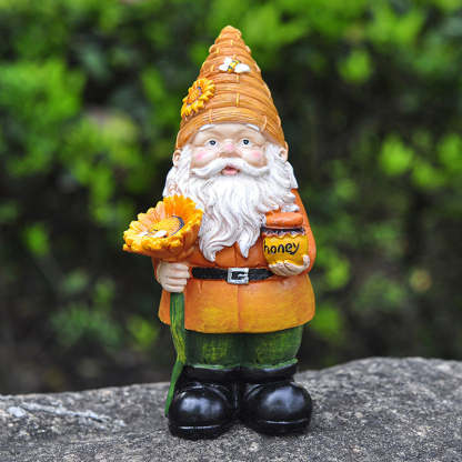 Bee Keeper Gnome With Sunflower Sign-xinru