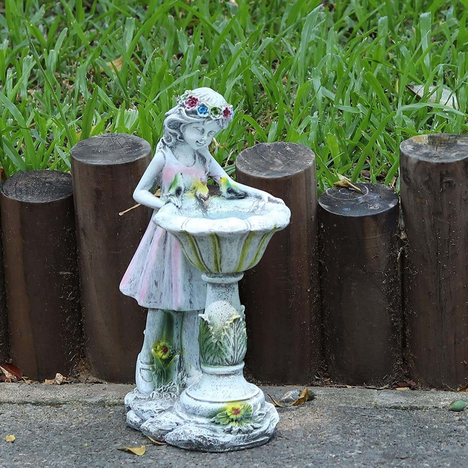 Fairy Garden Statue, Solar Garden Angel Figurine Outdoor Decoration-xinru