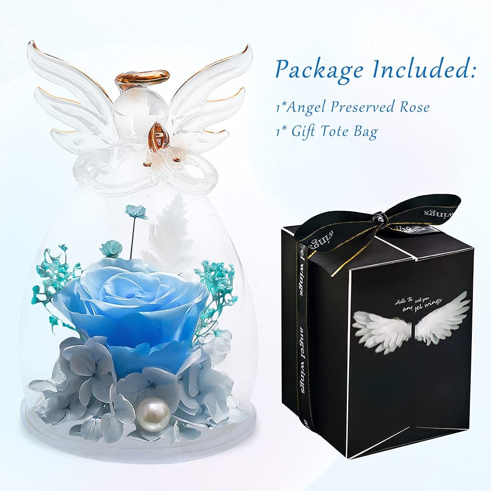 Mother's Day Gift Glass Bottle Handmade Rose Flowers And Love You Necklace-xinru