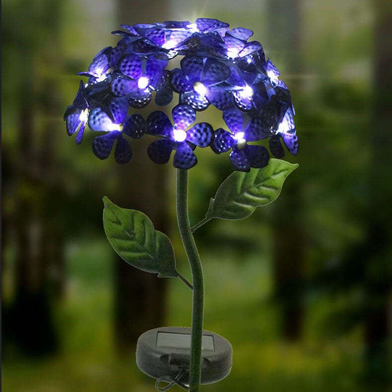 Modern Solar Outdoor Waterproof Simulation Hydrangea LED  Ground Plug Light-xinru