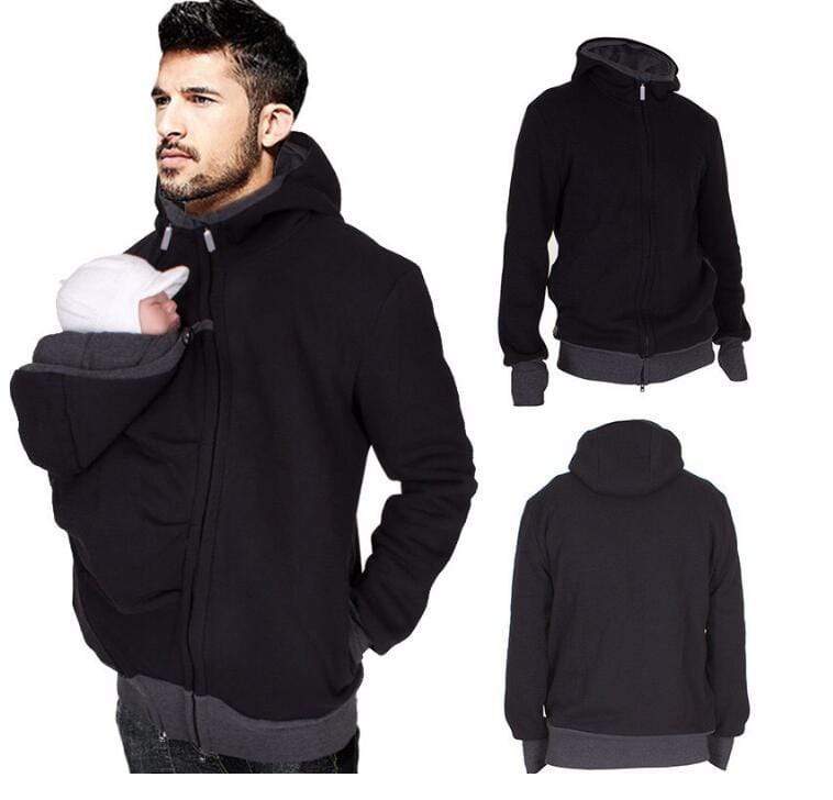 Winter Dad Mom Baby Kangaroo pocket Carrier Hoodies-xinru shop