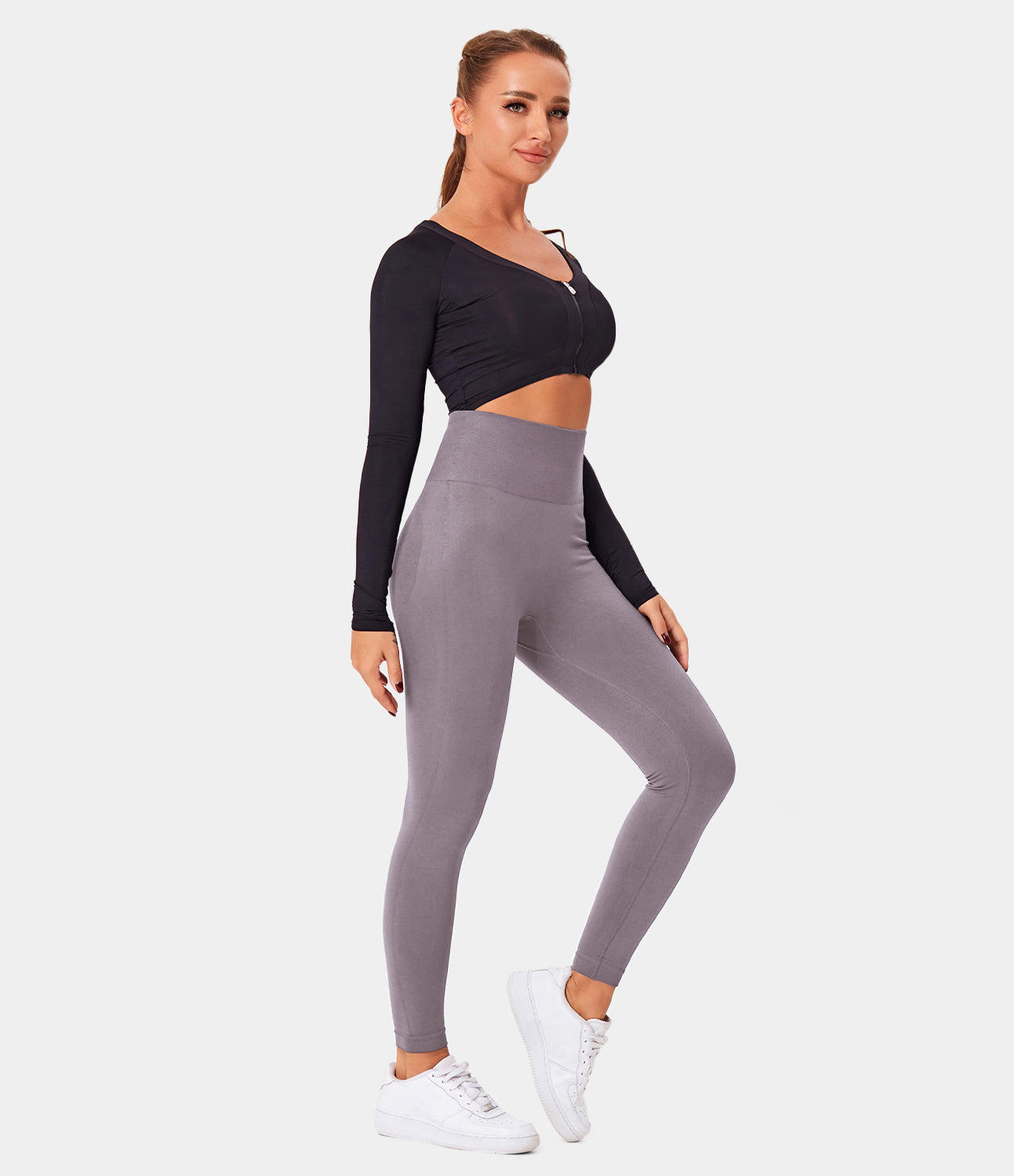 Seamless Flow High Waisted Butt Lifting Plain Full Length Leggings-xinru shop