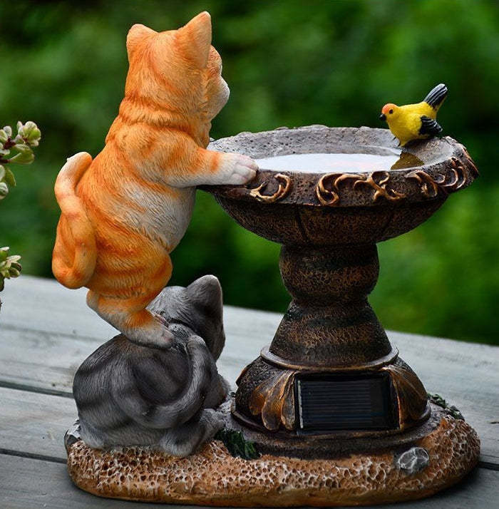Resin Cat Solar Light Outdoor Garden Light Garden Decoration-xinru