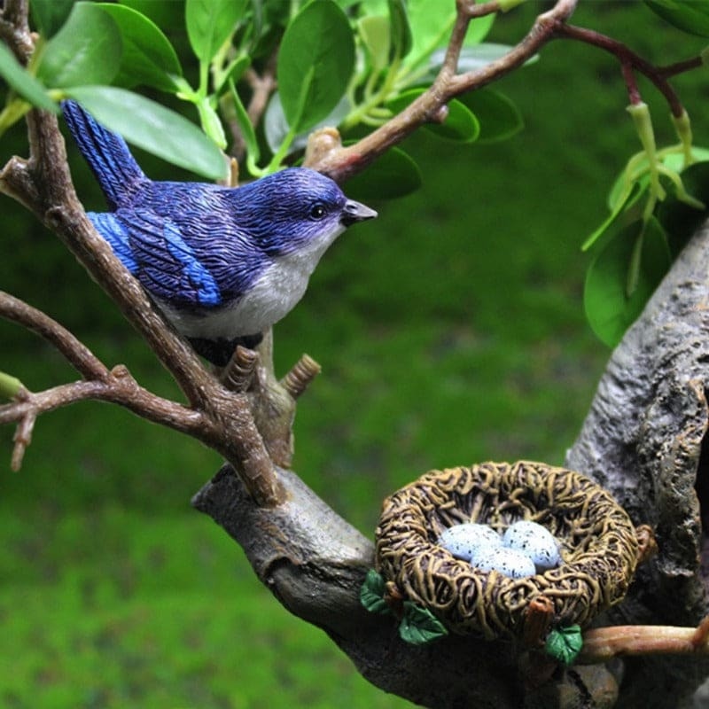 Figurines Simulation Cute Miniature Bird Resin Magpie Mini Dollhouse Decor-xinru