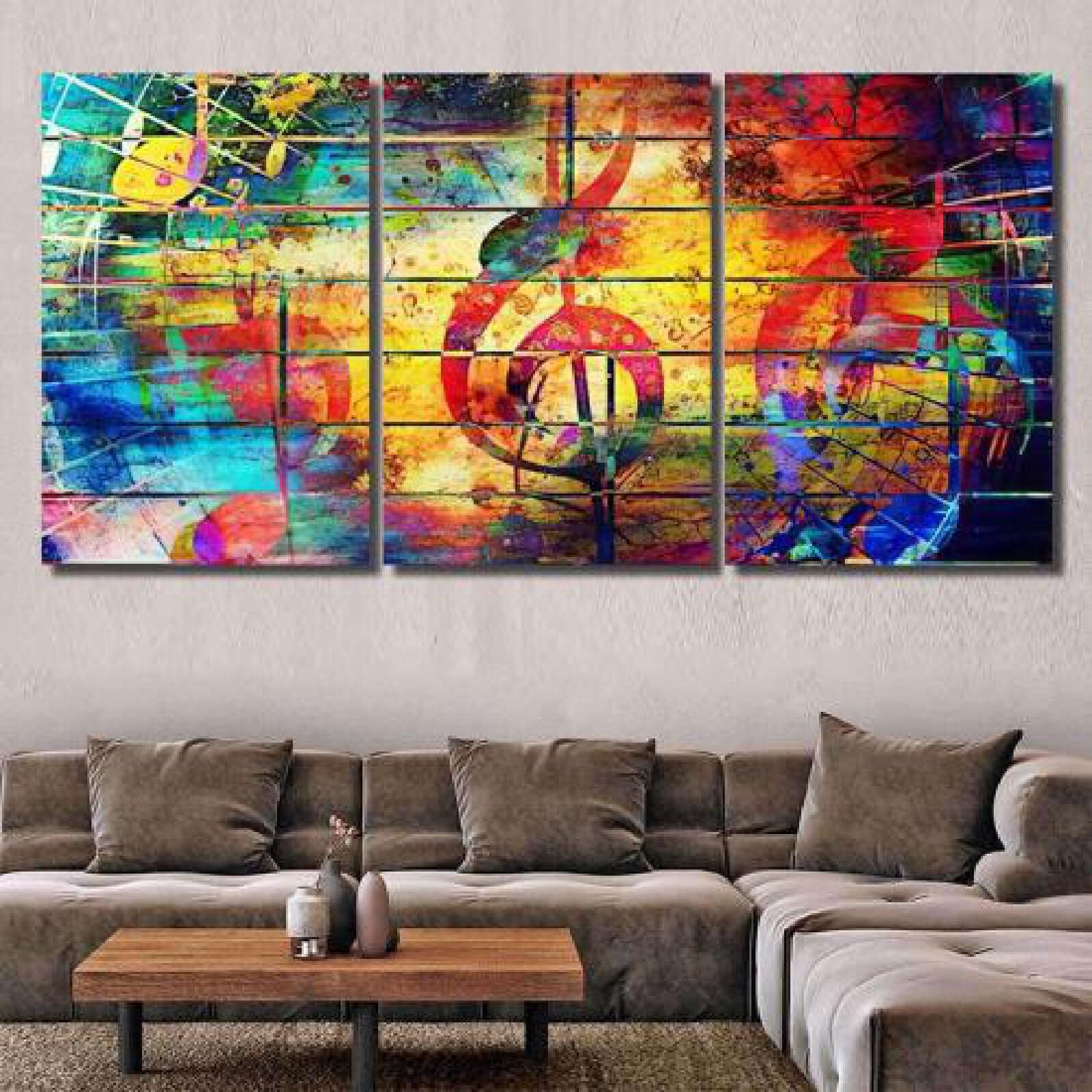 Beautiful Abstract Colorful Collage Music Notes-xinru shop