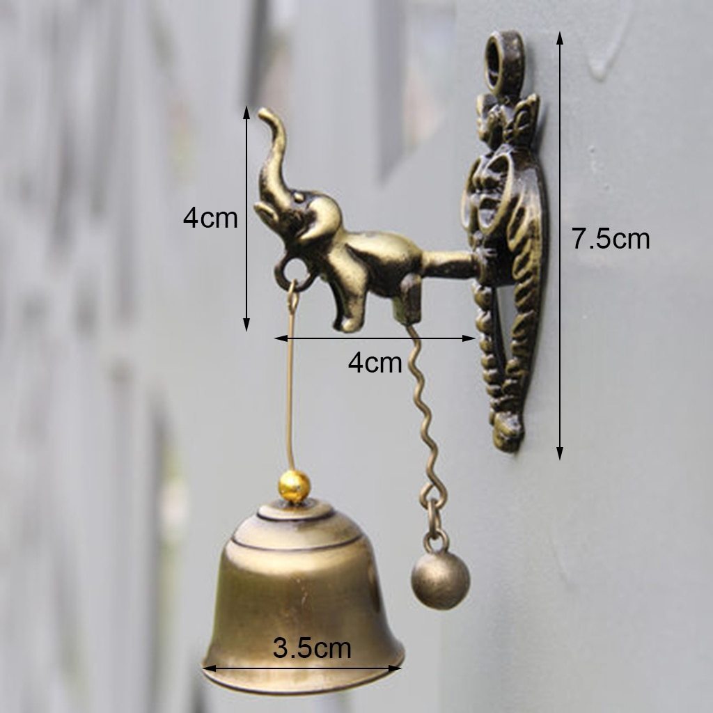 Vintage Metal Bell Door Shopkeeper Good Luck Knocker Windchime-xinru