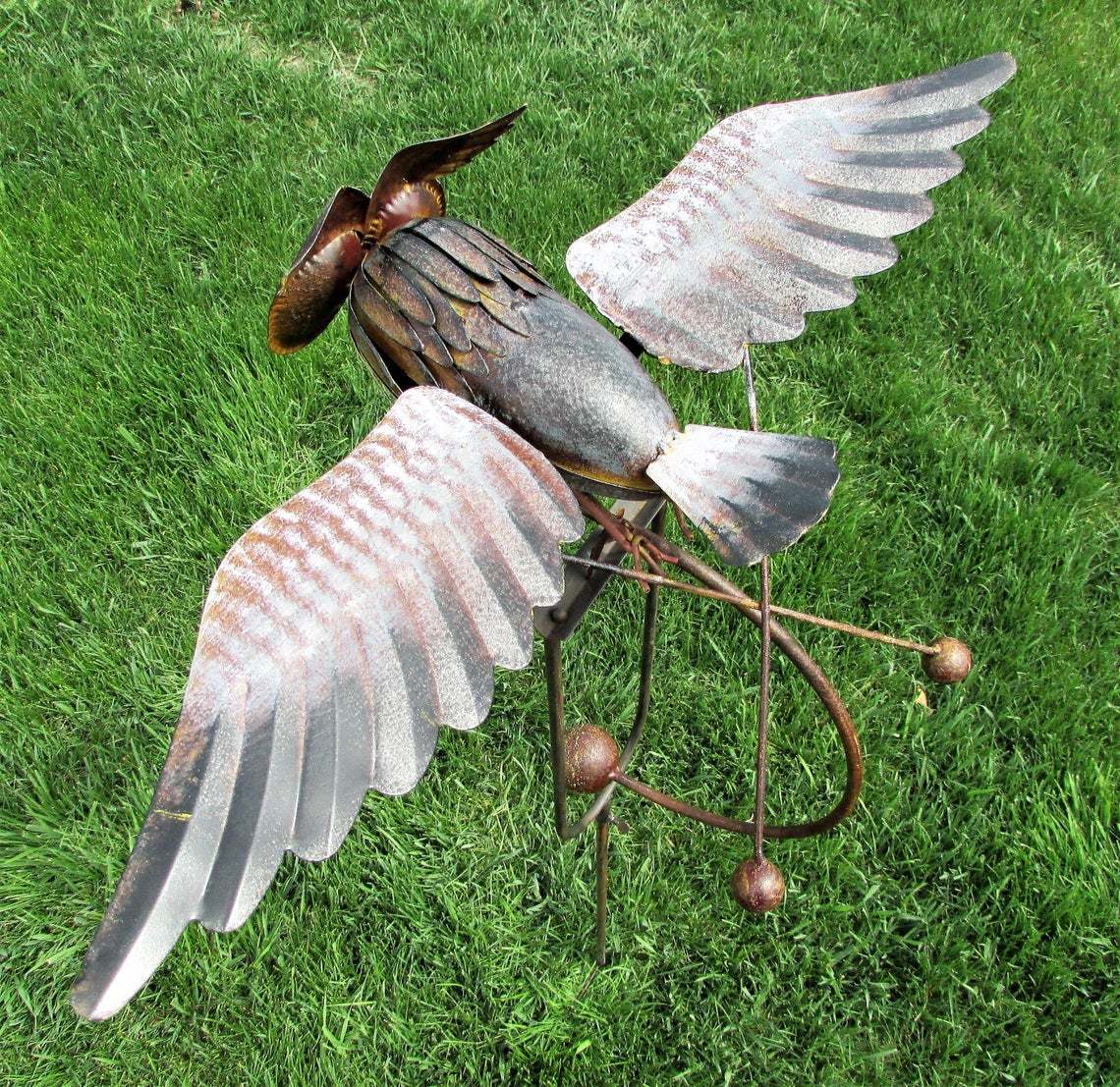 Eagle Garden Sculpture Large Bird Outdoor Statues Metal Yard Patio Lawn Decor-xinru