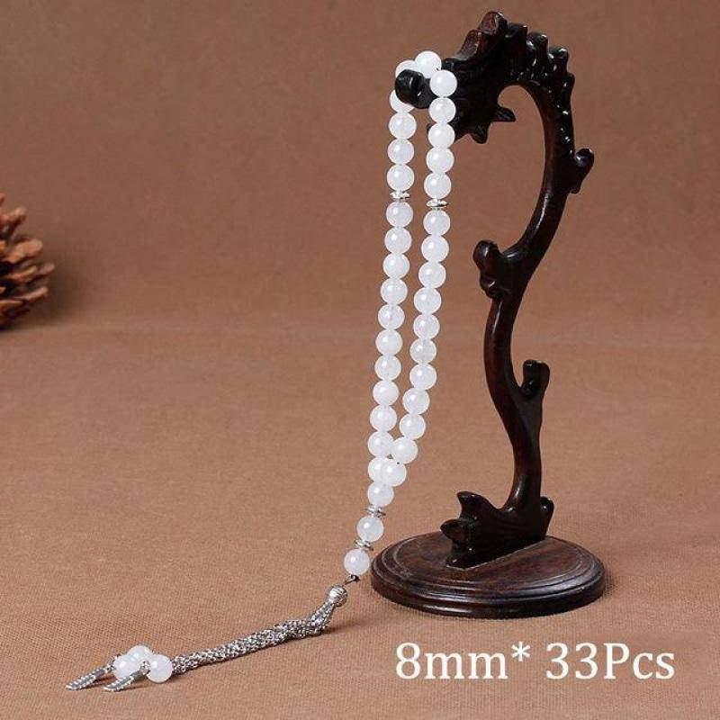 Natural Stone Agates Tassel Rosary Meditation Prayer Bead-xinru