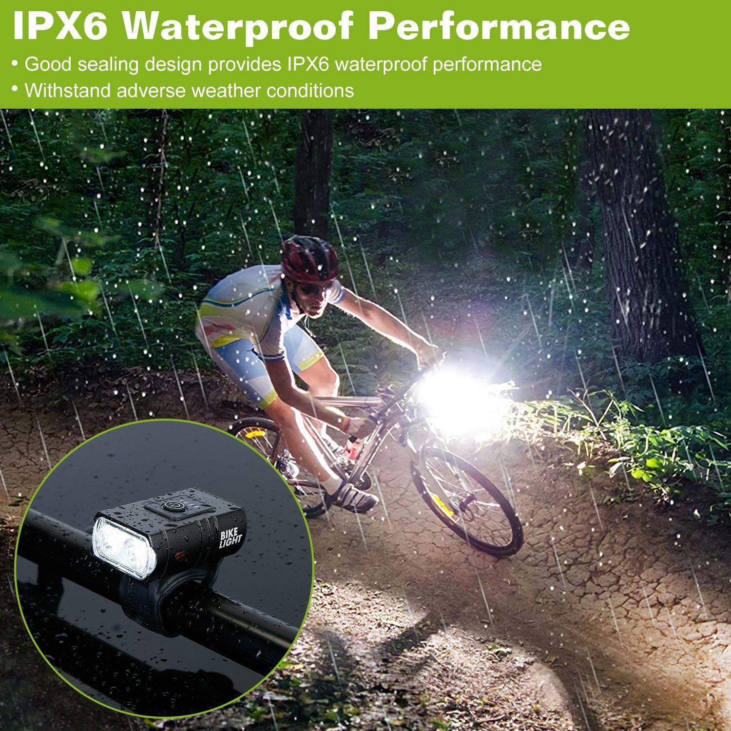 Bike Front Light Rechargeable Handlebar Head Light-xinru