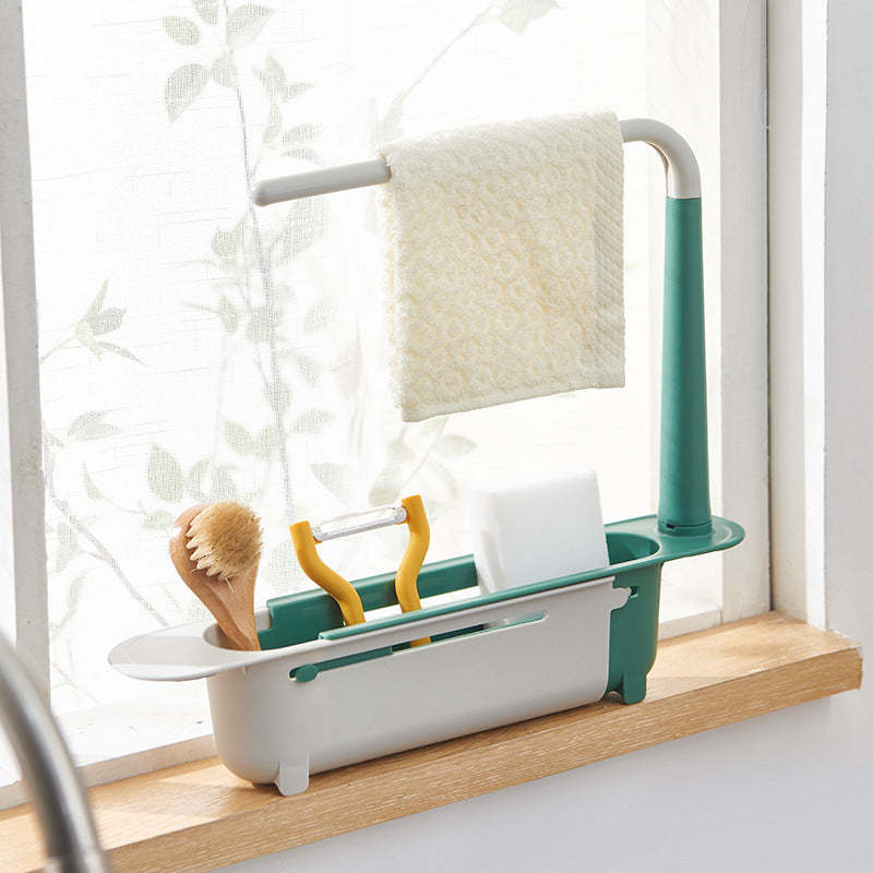 Adjustable Length Retractable Sink Storage Rack-xinru