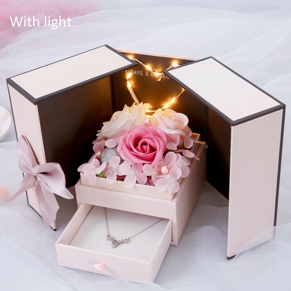 Mother's Day Gift Soap Flower with Necklace I Love You in Gift Set Gift-xinru