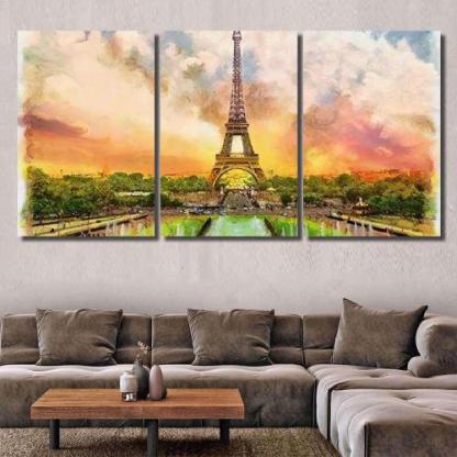 Watercolor Painting Eiffel Tower Paris France-xinru shop