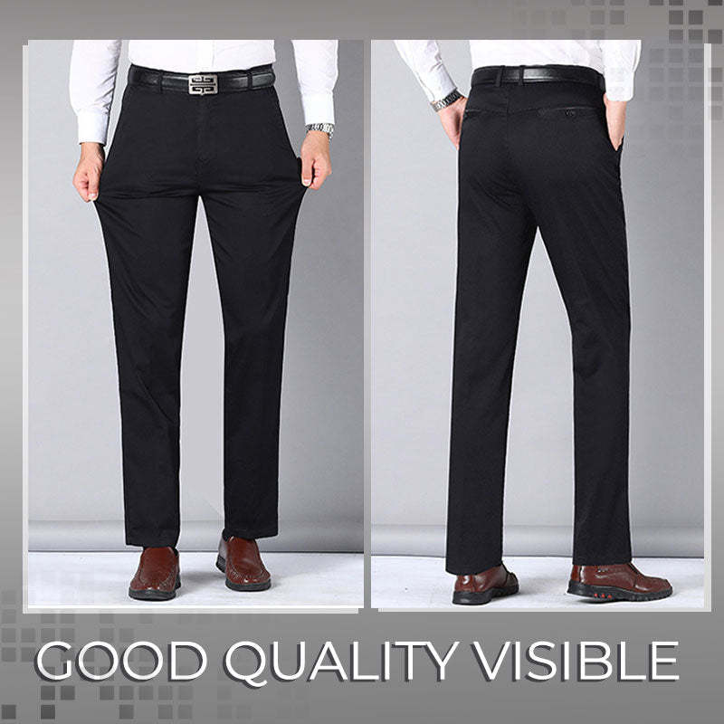 Men's Ice Silk  Summer Thin French Gentleman Non-Ironing Anti-Wrinkle Suit Pants-xinru