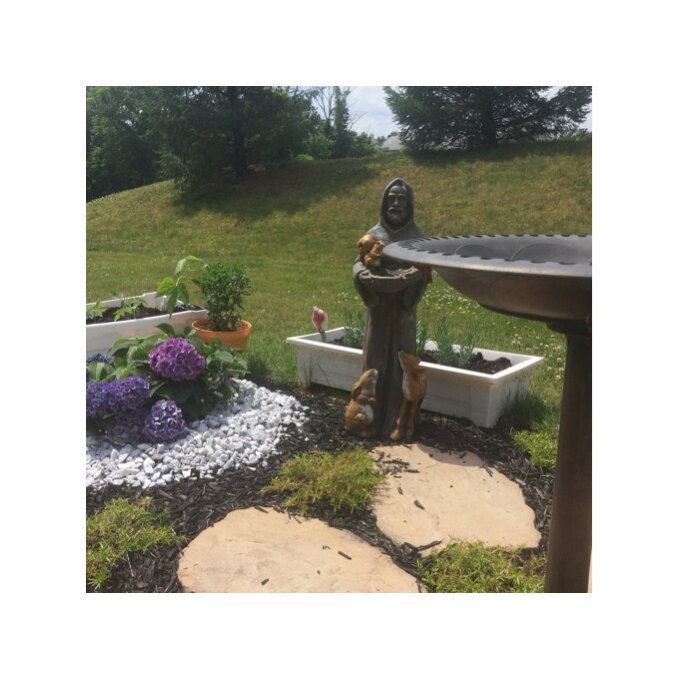 St. Francis And Friends Garden Statuary  Bird Feeder-xinru