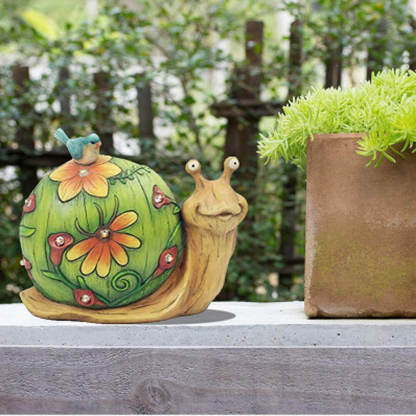 Snail Figurine Waterproof Resin Figurine With Solar LED Lights Gargon Decorati-xinru