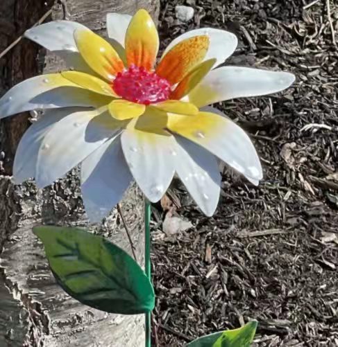 Waterproof  Metal Color Flowers Garden Stakes-xinru