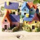 Mini Fairy Garden Miniature Resin Thatched House Micro Dollhouse Ornamen-xinru