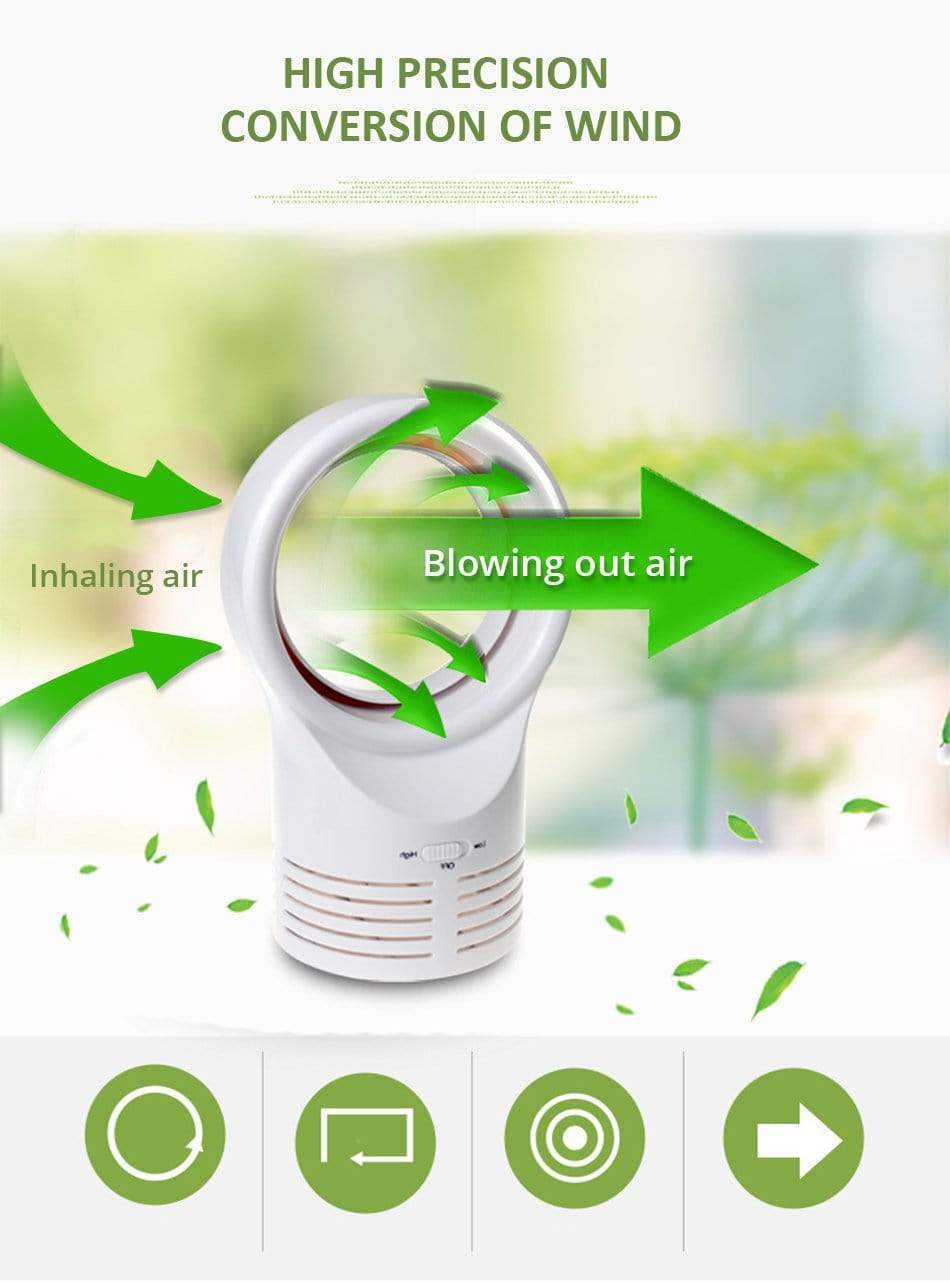 Home Office Electric Mini Portable Adjustable Air Speed Bladeless Fan-xinru