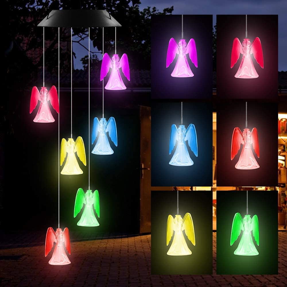 Acelist Lucky Angel Solar Wind Chimes For Outside LED Lights-xinru