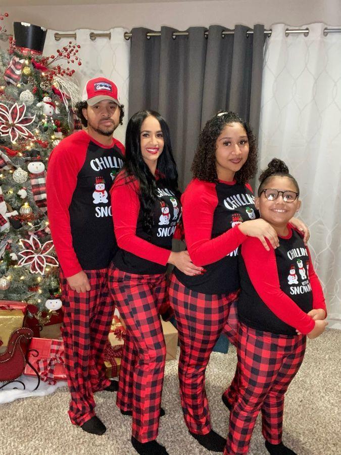 Plus Size Family Matching Snowman Print Plaid Christmas Pajamas Sets-xinru shop