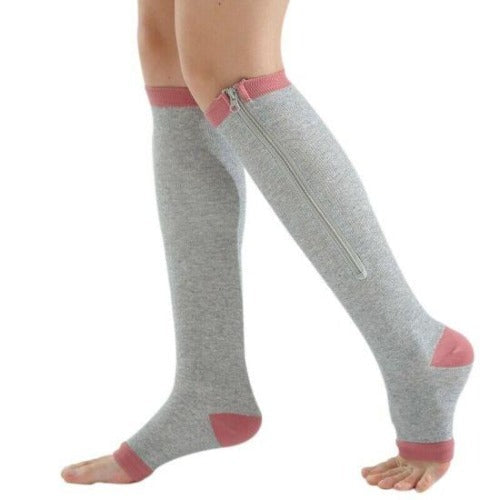 Zipper Compression Socks - Zip Up Support Stockings ~ Easy to Wear!-xinru