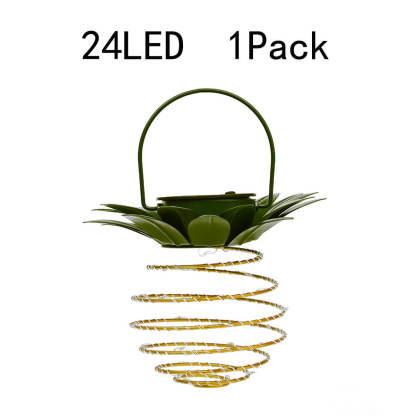 Solar Pineapple Iron Lantern LED Waterproof Hanging Lights Garden Decorative-xinru