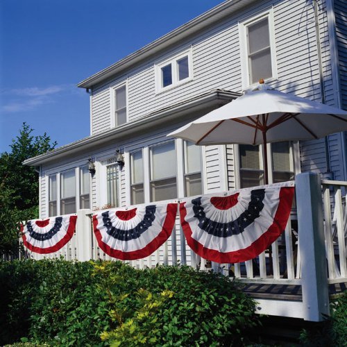 USA Pleated Fan Flag Half Fan Banner Flag Patriotic For Independence Day-xinru