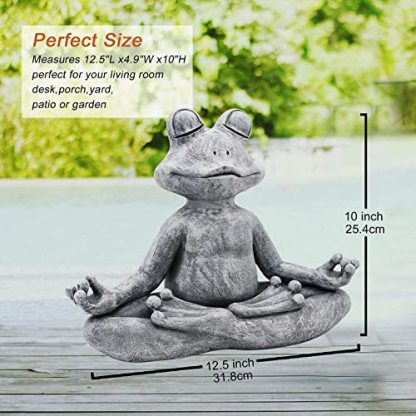 Original Meditating Zen Yoga Frog Figurine Garden Statue-xinru