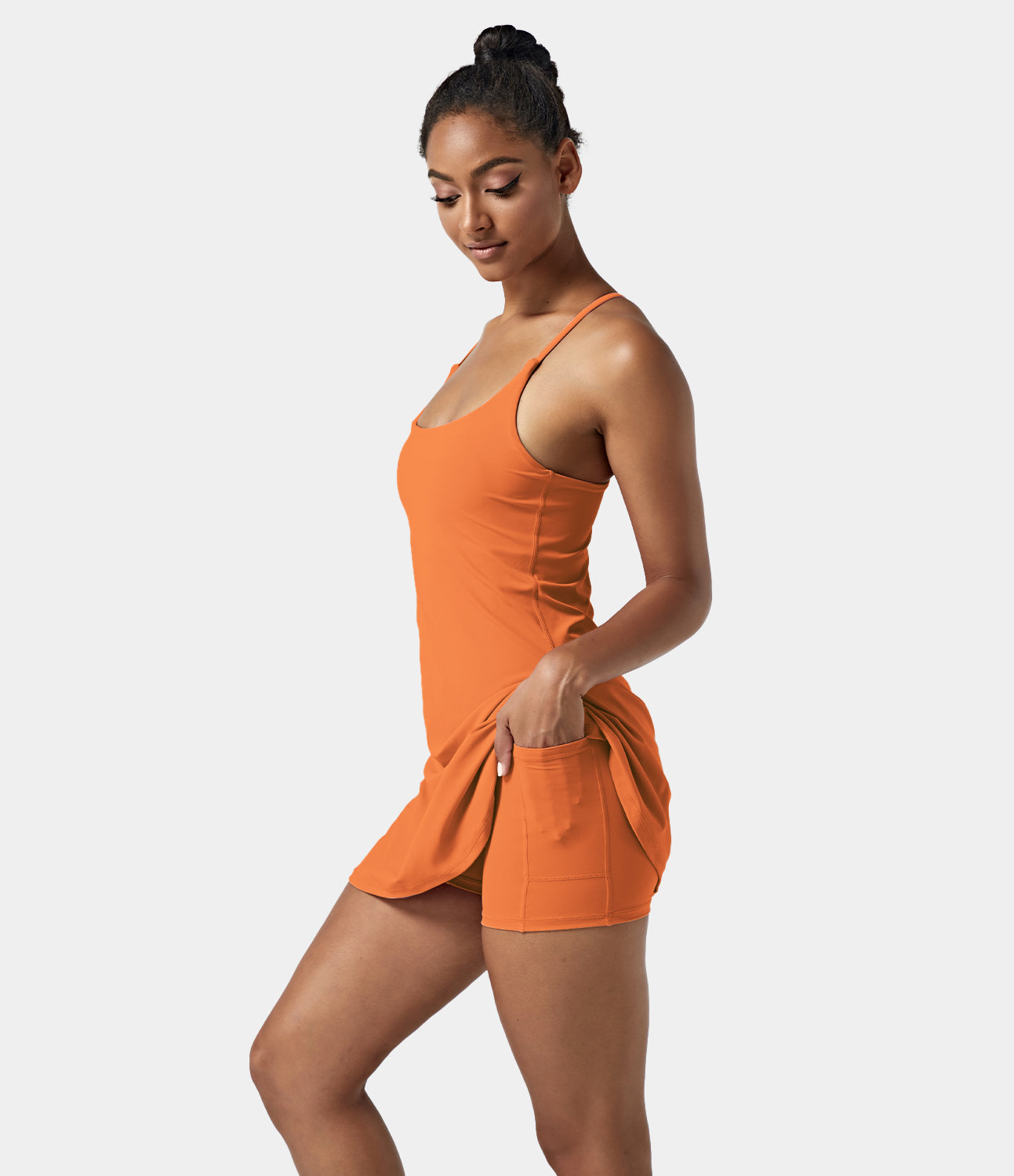 Women's Exercise Workout Dress With Phone Pocket-xinru shop