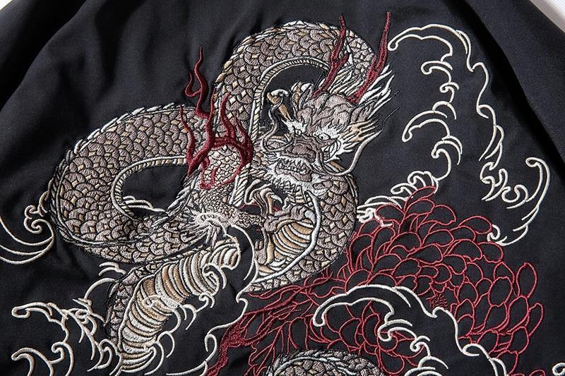 Men Dragon Embroidery Sukajan Yokosuka Oversized Pilot Jacket-xinru